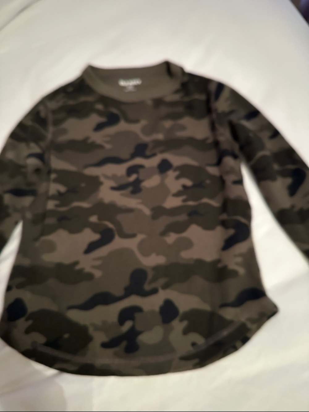 Boys Camo Long-Sleeve Top - Olive/Black